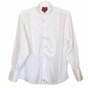 Nordstrom Sizes 17.5/34 White 2 Ply Men Shirt 100%Cotton French Cuff Wing Collar